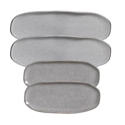 Conjunto Com 04 Travessas Oval Rasa Orgânico Dust Porto Brasil