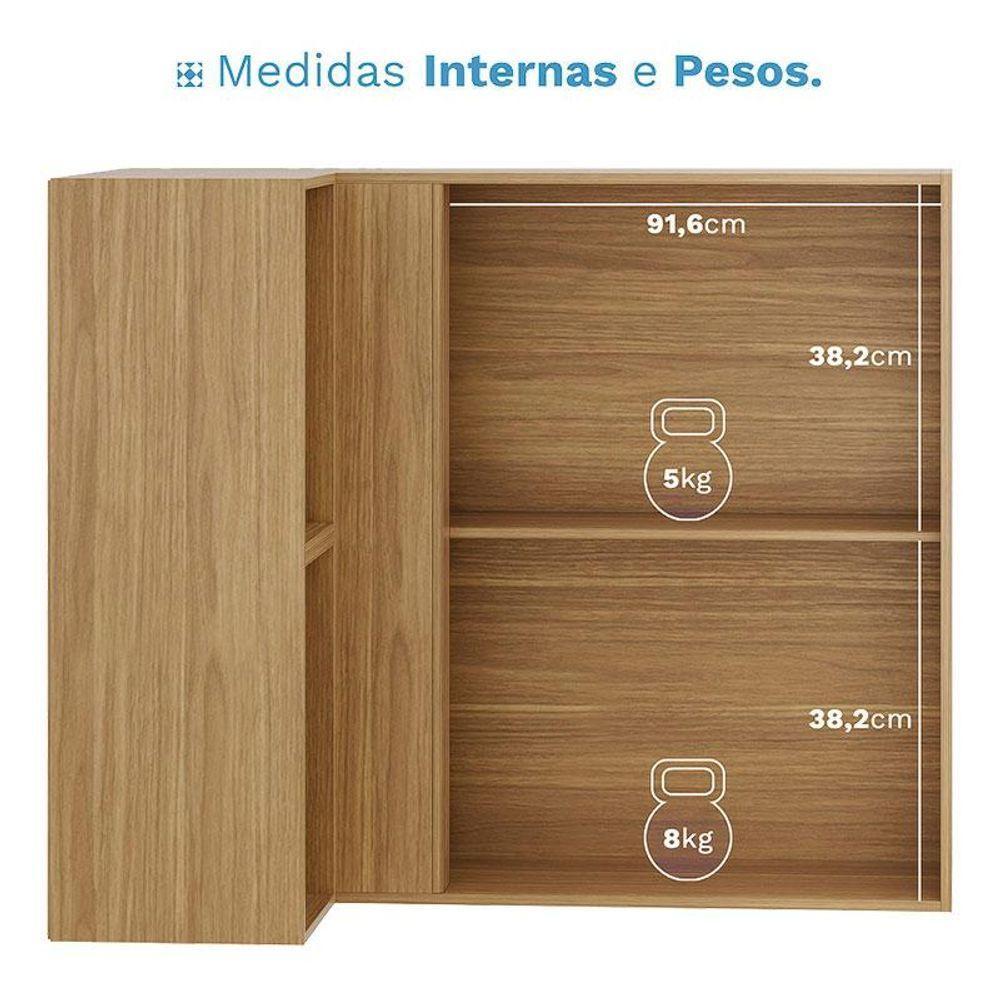 Armário Aéreo Canto Reto Art 6004 Freijó Riscatto - Kits Paraná - 3