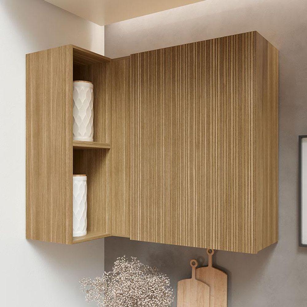 Armário Aéreo Canto Reto Art 6004 Freijó Riscatto - Kits Paraná - 4