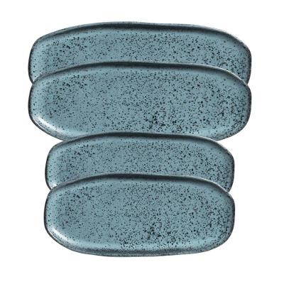 Conjunto Com 04 Travessas Oval Rasa Orgânico Night Sky Porto Brasil