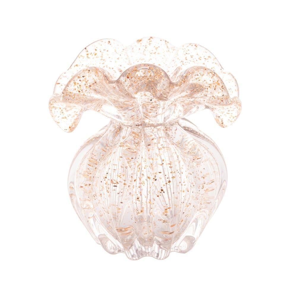 Vaso De Vidro Italy Dourado 13,5 X 14 Cm Lyor - 2