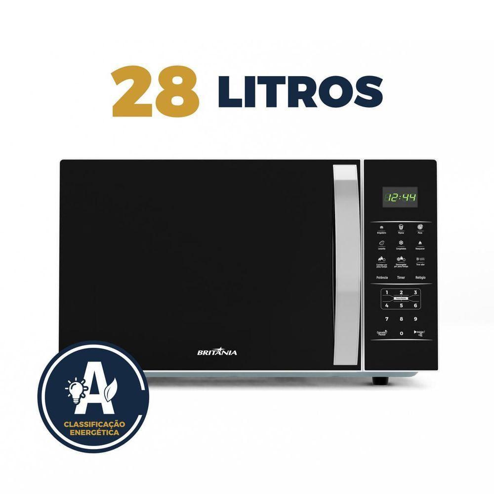 Micro-ondas Britânia 28L Branco Espelhado Limpa Fácil 220V - 3
