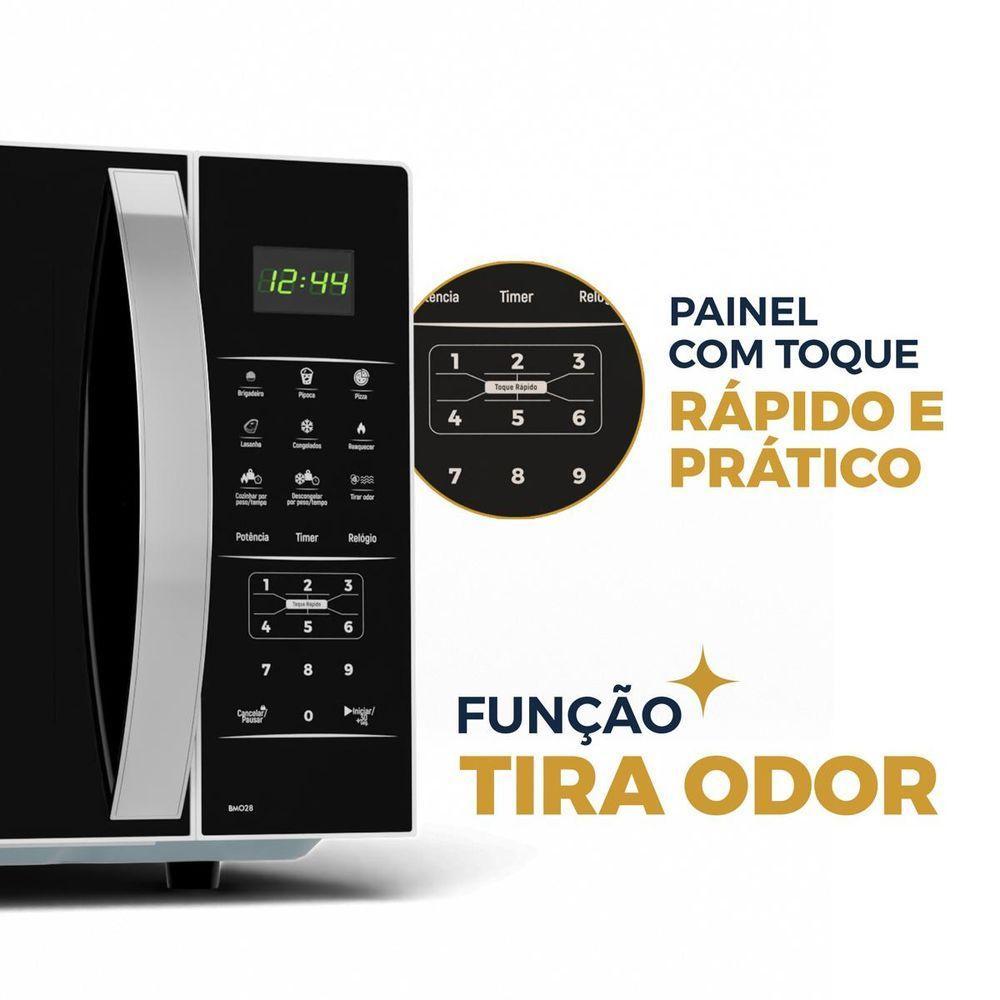 Micro-ondas Britânia 28L Branco Espelhado Limpa Fácil 220V - 4