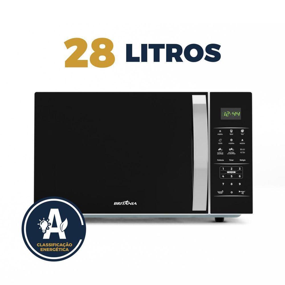 Micro-ondas Britânia 28L Branco Espelhado Limpa Fácil 110V - 4