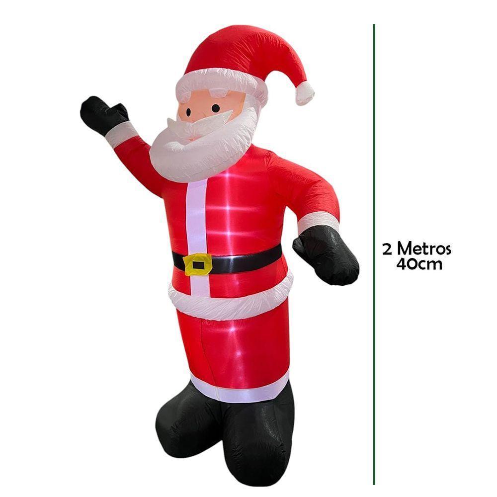 Papai Noel De Natal Gigante Inflavel 2,40 Metros Natalino Decorativo - 3