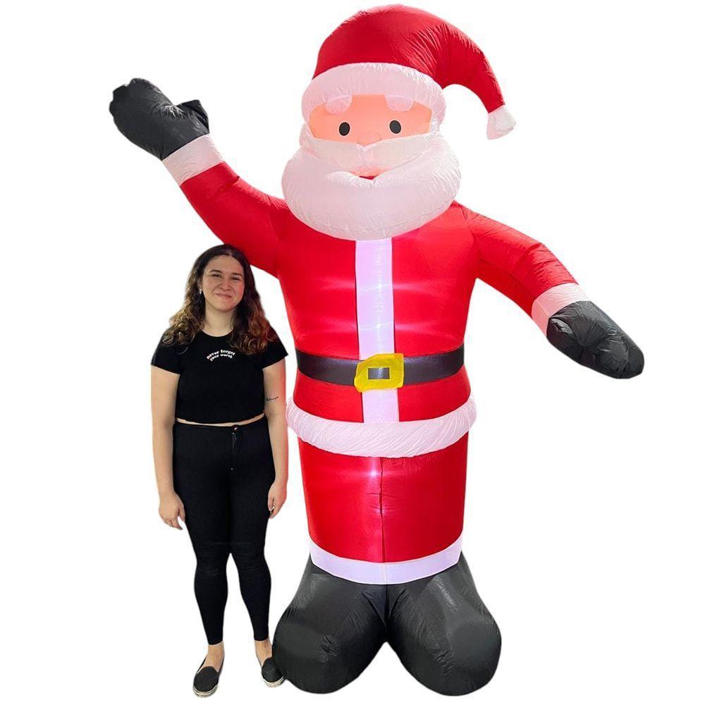 Papai Noel De Natal Gigante Inflavel 2,40 Metros Natalino Decorativo - 9