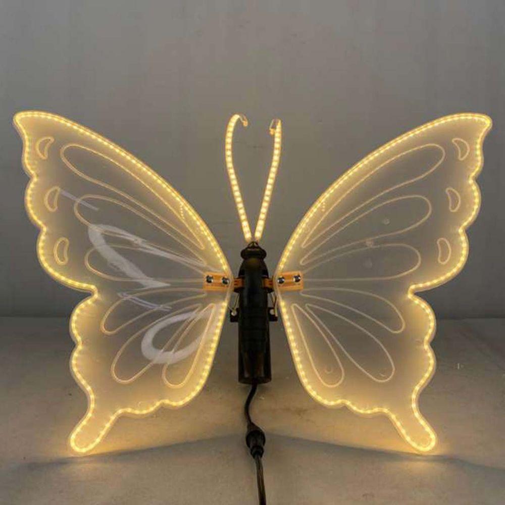 Borboleta Led Com Movimento Decoraçao Natal Bate Asa Casamento Festa Evento Enfeite Sofisticado Festividades - 6