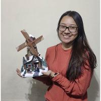 Cenario Moinho De Vento Natal Natalino Giratorio Arvore Musical Led Neve Fazenda Enfeite Fim De Ano Festa Som Celebraçao - 8