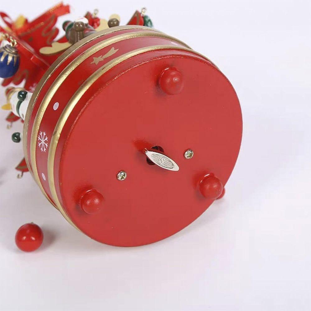 Arvore De Natal De Madeira Musical Movimenta Gira Toca Musica Enfeite Natalino Mesa Estante Recepçao Armario - 2