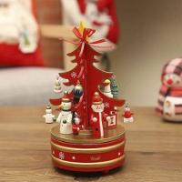 Arvore De Natal De Madeira Musical Movimenta Gira Toca Musica Enfeite Natalino Mesa Estante Recepçao Armario - 3