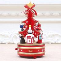 Arvore De Natal De Madeira Musical Movimenta Gira Toca Musica Enfeite Natalino Mesa Estante Recepçao Armario