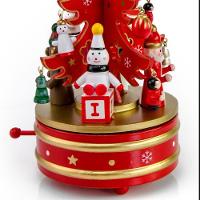 Arvore De Natal De Madeira Musical Movimenta Gira Toca Musica Enfeite Natalino Mesa Estante Recepçao Armario - 6
