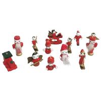 Mini Enfeites Bonecos Natal Madeira Natalino Enfeite 24 Pcs (902) - 2