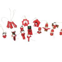 Mini Enfeites Bonecos Natal Madeira Natalino Enfeite 24 Pcs (902)