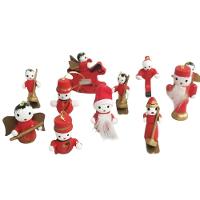 Mini Enfeites Bonecos Natal Madeira Natalino Enfeite 24 Pcs (902) - 5