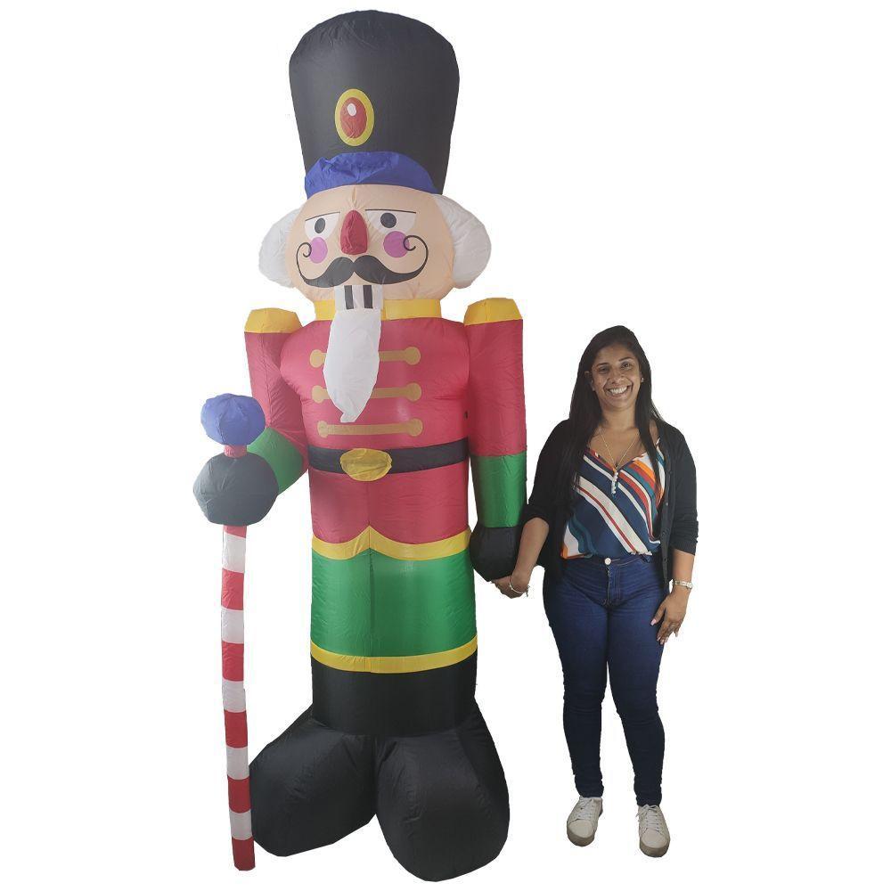Boneco Quebra Nozes Inflavel Gigante 2m40cm Natal Led Chumbo Natalino - 2