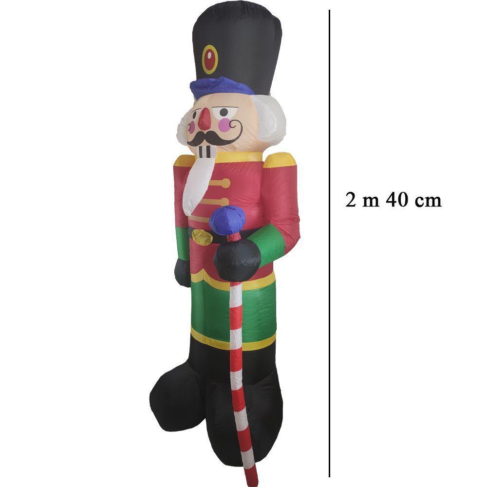 Boneco Quebra Nozes Inflavel Gigante 2m40cm Natal Led Chumbo Natalino - 3