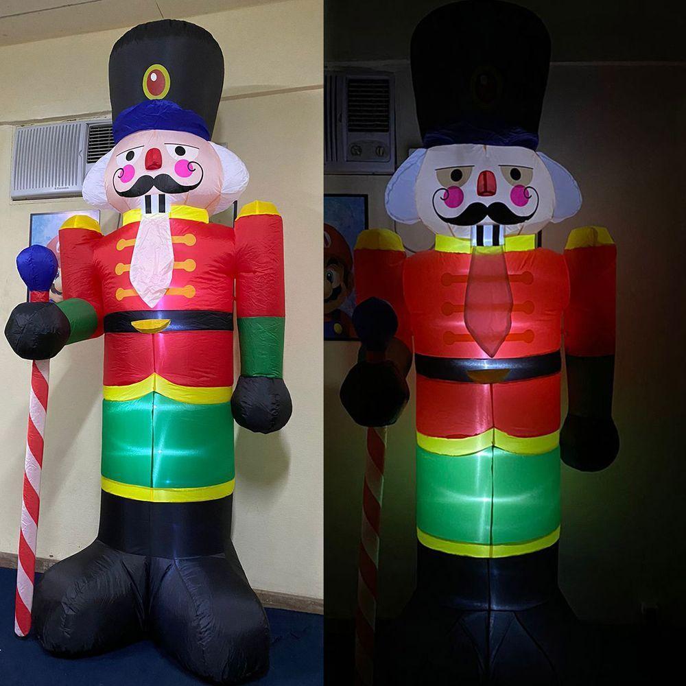 Boneco Quebra Nozes Inflavel Gigante 2m40cm Natal Led Chumbo Natalino - 4