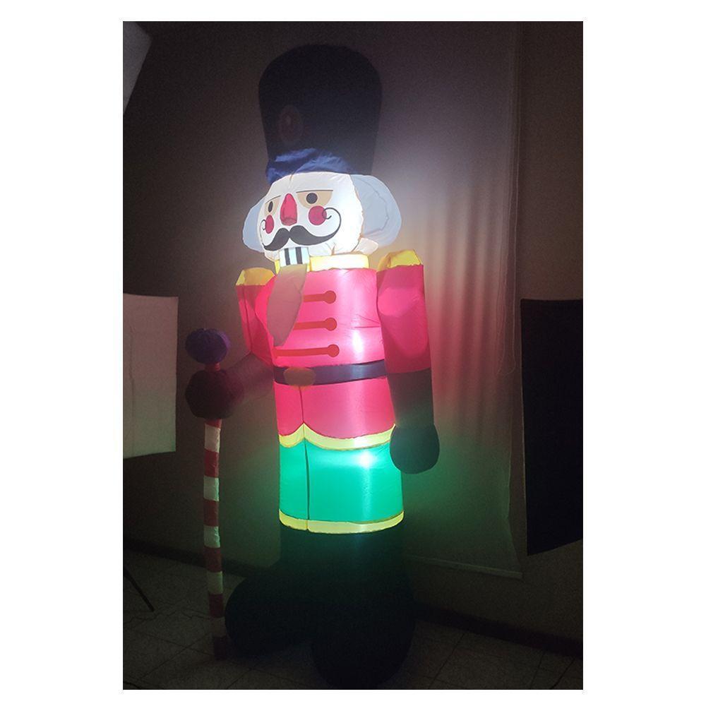 Boneco Quebra Nozes Inflavel Gigante 2m40cm Natal Led Chumbo Natalino - 10