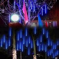 Cascata Pisca Pisca Chuva De Neve Natal 8 Tubos Azul 320 Leds Natalino