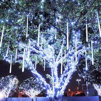 Cascata Pisca Pisca Chuva De Neve Natal 8 Tubos Azul 320 Leds Natalino - 7