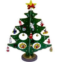 Mini Arvore De Natal Enfeite 24 Pcs Natalino Madeira Bonecos (919) - 1