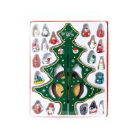 Mini Arvore De Natal Enfeite 24 Pcs Natalino Madeira Bonecos (919)