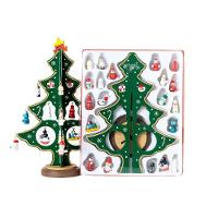 Mini Arvore De Natal Enfeite 24 Pcs Natalino Madeira Bonecos (919) - 5