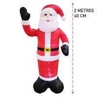 Papai Noel Inflavel Eletrico Natal Com Braço Mecanico Gigante 2.40 Metros Led Luz Decoração Natalino Festas Fim De Ano - 5