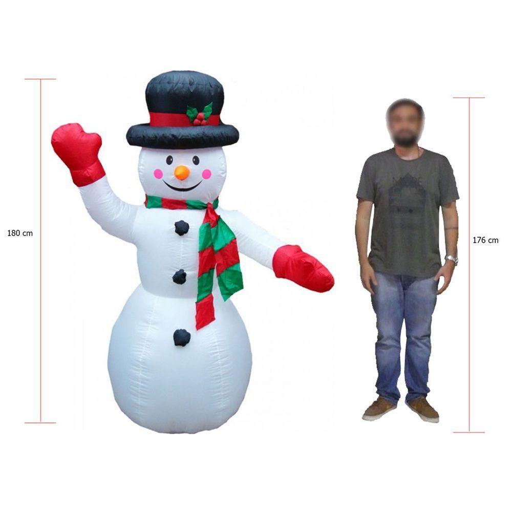 Boneco De Neve Natal Natalino 1 Metros E 80 Cm Inflavel Decoracao - 3