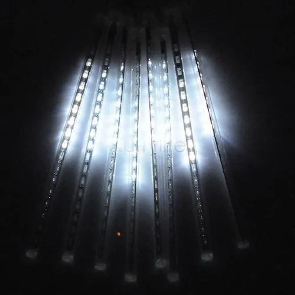 Kit 10 Unidades Cascata Tubo Pisca Pisca Chuva De Gelo Meteoro 96 Leds Branco Natal (ntn2128x127v) - 3