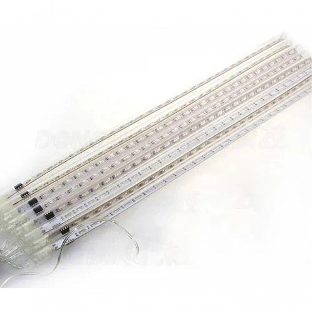 Kit 10 Unidades Cascata Tubo Pisca Pisca Chuva De Gelo Meteoro 96 Leds Branco Natal (ntn2128x127v) - 4