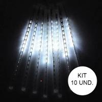 Kit 10 Unidades Cascata Tubo Pisca Pisca Chuva De Gelo Meteoro 96 Leds Branco Natal (ntn2128x127v) - 1