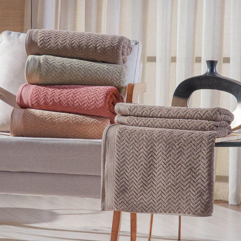 Toalha De Rosto Dubai 100% Algodão 450g-m² 50x80cm Tessi Marrom - 4