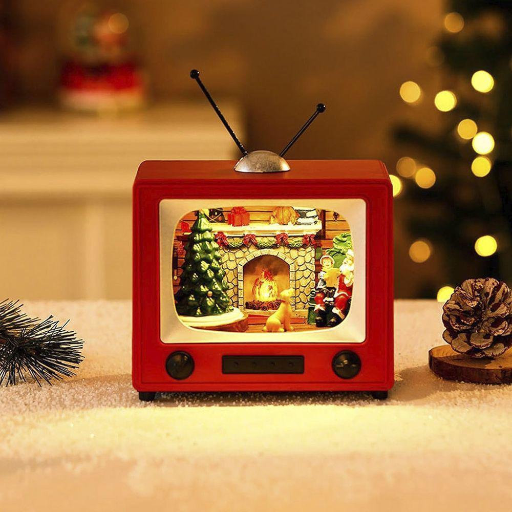 Enfeite Televisao Natal Papai Noel Arvore Natalina Decoraçao Musica Som Led Iluminaçao Mesa Recepçao Casa Fim De Ano - 10