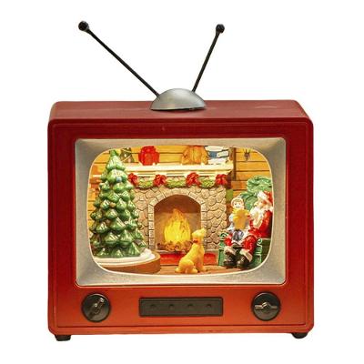 Enfeite Televisao Natal Papai Noel Arvore Natalina Decoraçao Musica Som Led Iluminaçao Mesa Recepçao Casa Fim De Ano