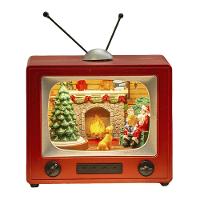 Enfeite Televisao Natal Papai Noel Arvore Natalina Decoraçao Musica Som Led Iluminaçao Mesa Recepçao Casa Fim De Ano - 1