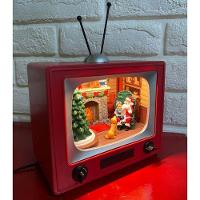 Enfeite Televisao Natal Papai Noel Arvore Natalina Decoraçao Musica Som Led Iluminaçao Mesa Recepçao Casa Fim De Ano - 6