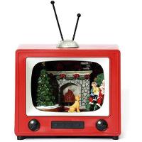 Enfeite Televisao Natal Papai Noel Arvore Natalina Decoraçao Musica Som Led Iluminaçao Mesa Recepçao Casa Fim De Ano - 9