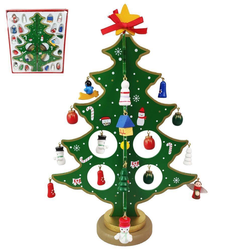 Coleçao Natal Bonequinhos Natalino Mini Arvore Madeira (919) - 1