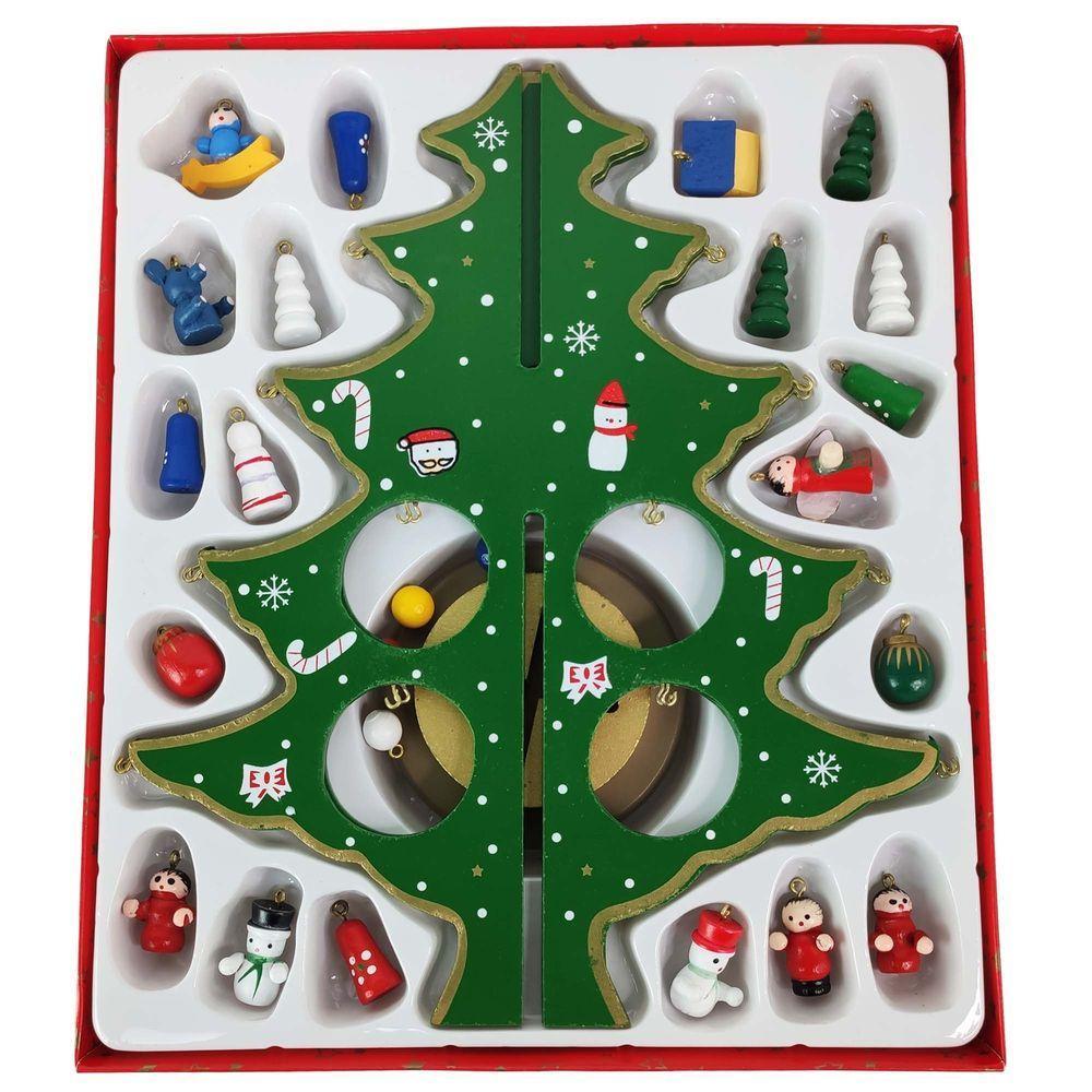 Coleçao Natal Bonequinhos Natalino Mini Arvore Madeira (919) - 7