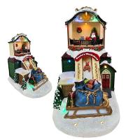 Vila Natalina Natal Papai Noel Fabrica De Brinquedos Movimento Led Arvore Presentes Enfeite Loja Casa Vitrine - 1