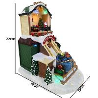 Vila Natalina Natal Papai Noel Fabrica De Brinquedos Movimento Led Arvore Presentes Enfeite Loja Casa Vitrine - 5