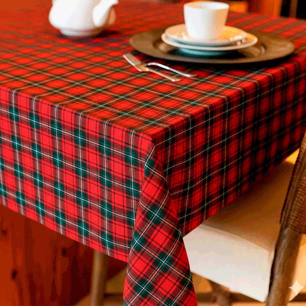 Toalha Pronta Glitter Natal Xadrez 1.40x2.20m - Uzoo Toalha Pronta Glitter 1.40x2.20m Natal Xadrez 6340a - 1