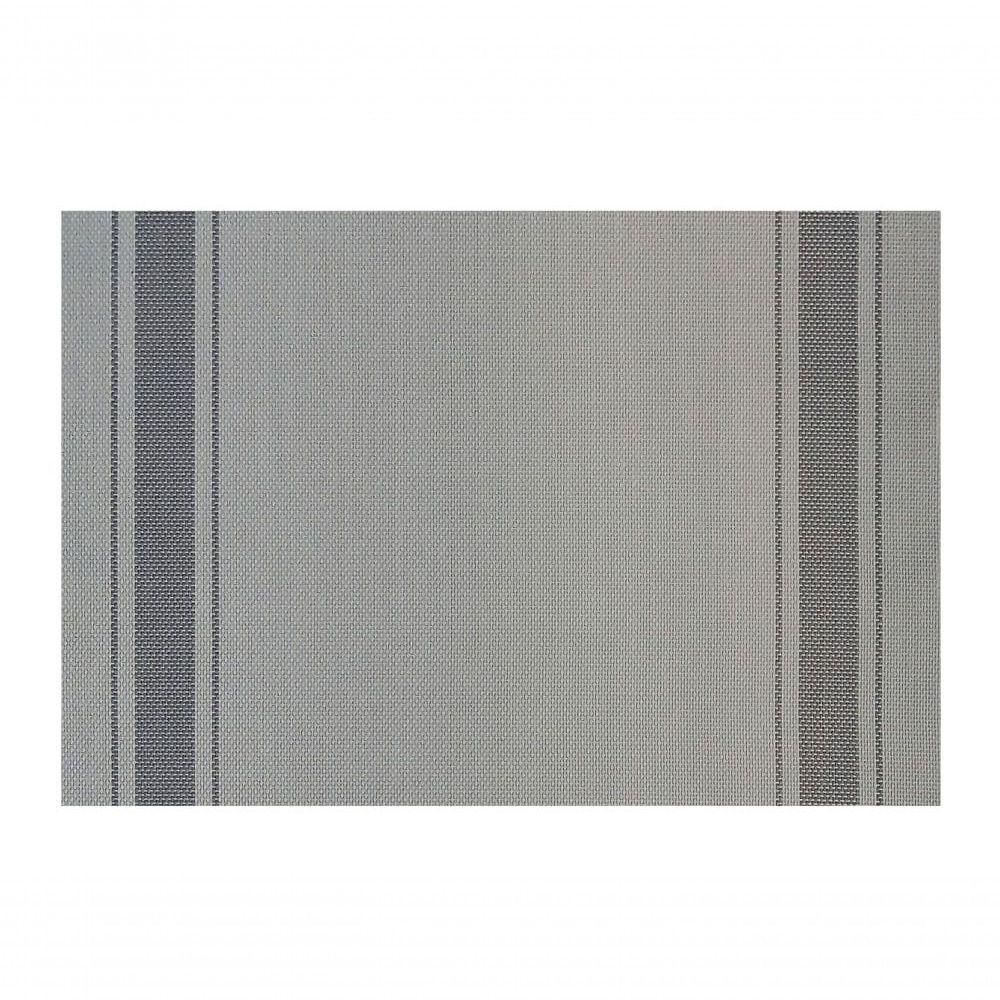 Jogo Americano Textilene Casual Faixa 45x30cm - Uzoo Servico Americano Textilene Casual 45x30cm Cinza Preto Stzj210707-1 - 1