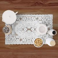 Jogo Americano Decorativo 45x30cm - Uzoo Servico Americano Decorativo 30x45cm Prata Fl-1604 - 2