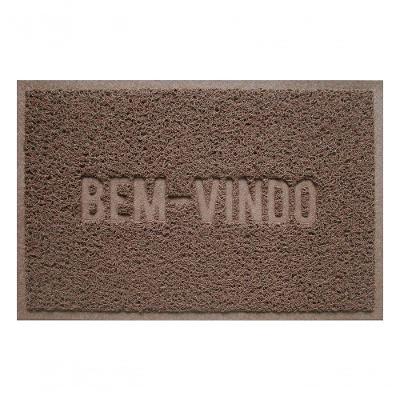 Capacho De Poa Vinílico Color Block Marrom 60x40cm - Uzoo Capacho Vinilico Color Block 60x40cm Marrom 7519c