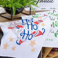 Kit 3 Unidades Pano De Prato Copa Kazzavip Sacaria 90% Algodão Natal 50cmx70cm Estampado Branco - 6