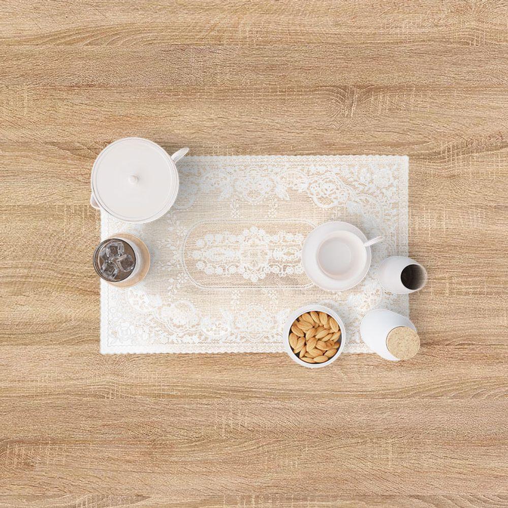 Jogo Americano Crochê Branco 45x30cm - Uzoo Servico Americano Croche 30x45cm Branco Fl-1611 - 2