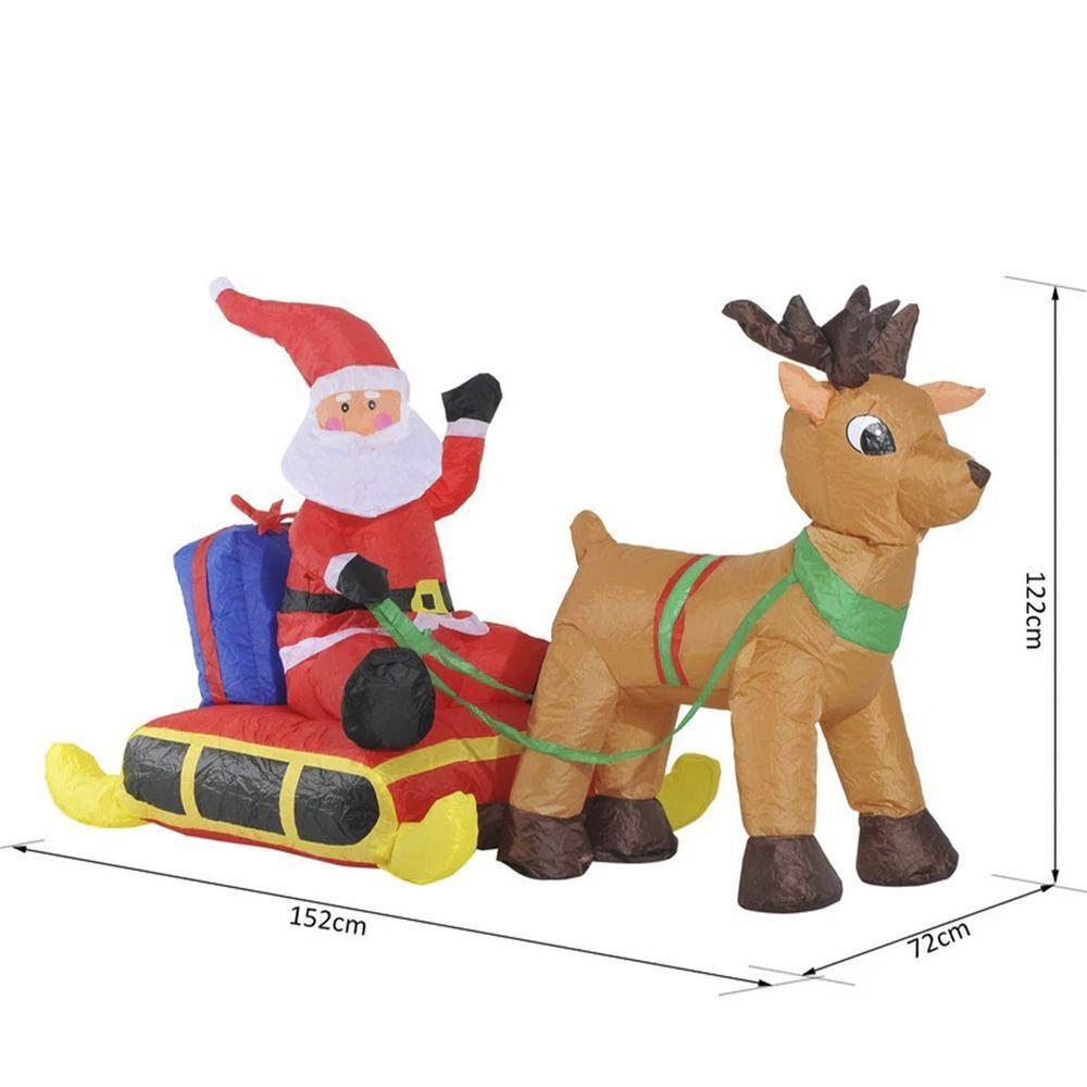 Papai Noel Com Rena Inflavel De Natal Decorativo No Treno - 3